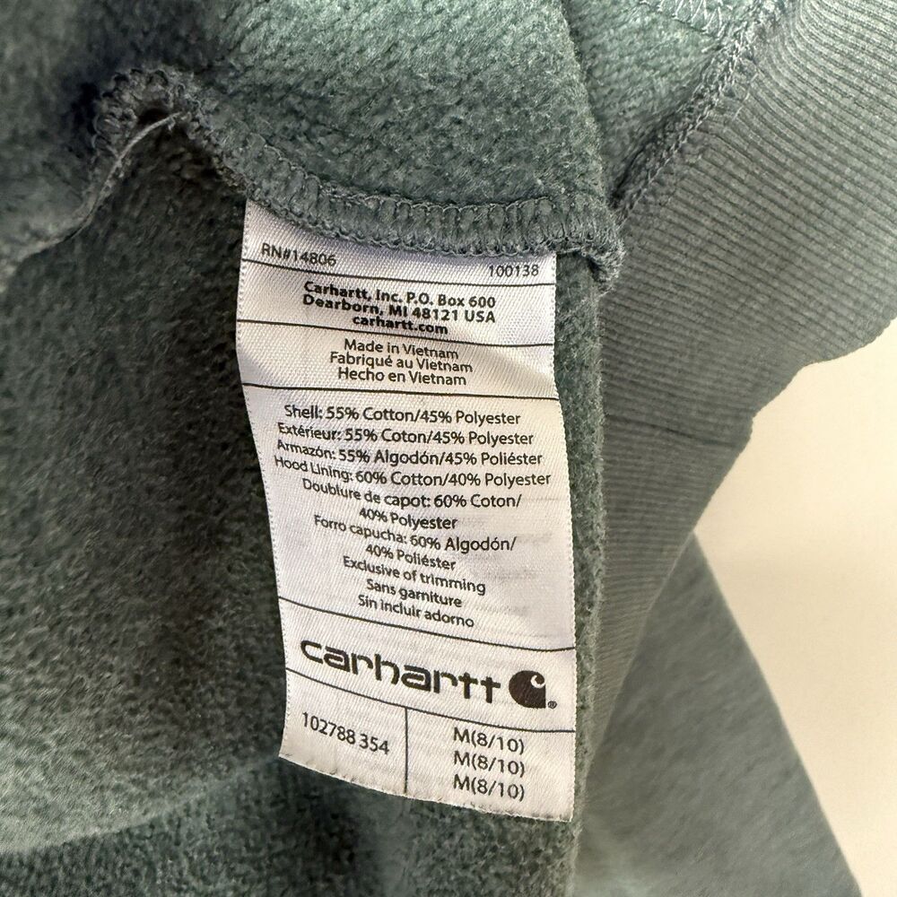 Carhartt Clarksburg Full Zip Hoodie Relaxed Fit Sage Green 102788 354 Women M - Picture 7 of 12